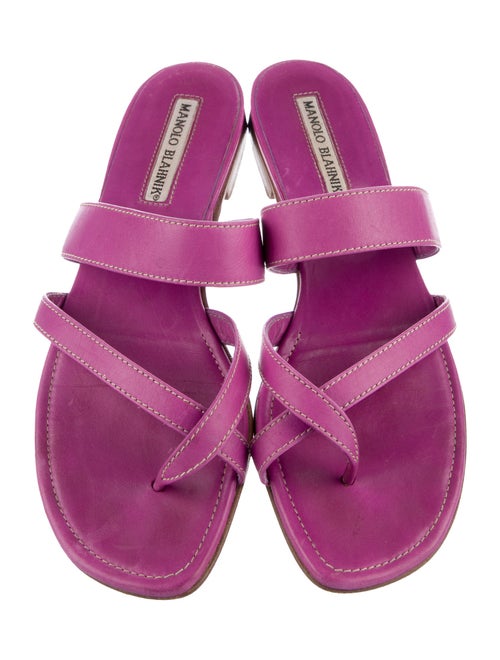 Manolo Blahnik Leather Slides
