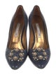 Manolo Blahnik Leather Crystal Embellishments Pumps