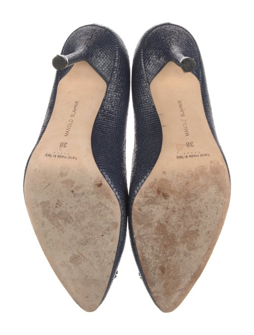 Manolo Blahnik Leather Crystal Embellishments Pumps