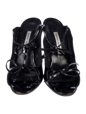 Manolo Blahnik Patent Leather Slides