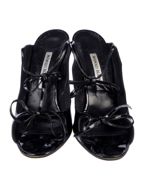 Manolo Blahnik Patent Leather Slides