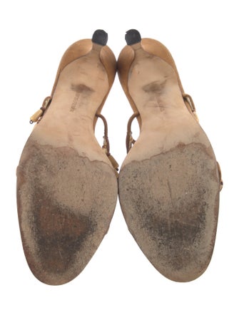 Manolo Blahnik Suede Beaded Accents Slides