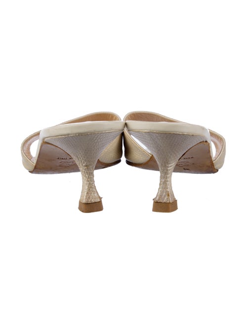 Manolo Blahnik Embossed Leather Slides