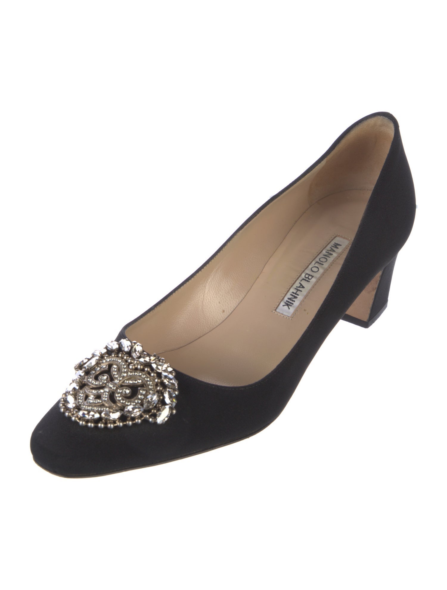 Manolo Blahnik Crystal Embellishments Pumps