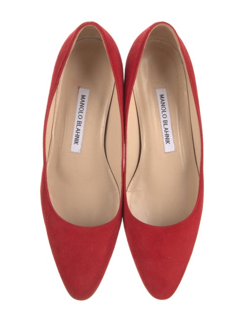 Manolo Blahnik Suede Crystal Embellishments Flats