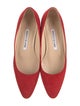 Manolo Blahnik Suede Crystal Embellishments Flats