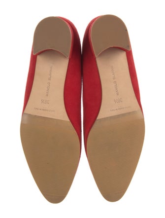 Manolo Blahnik Suede Crystal Embellishments Flats