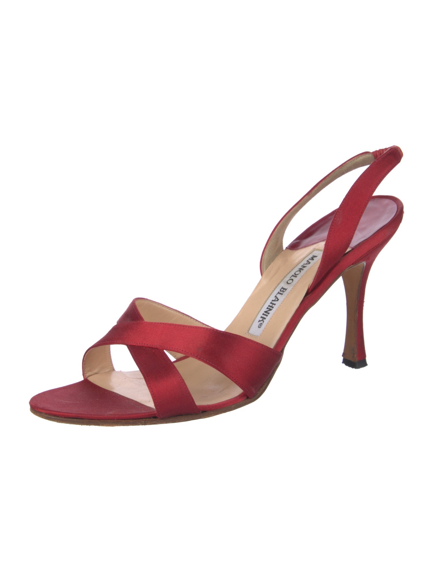 Manolo Blahnik Silk Slingback Sandals
