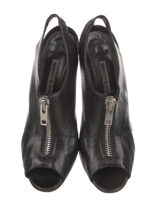 Manolo Blahnik Leather Slingback Pumps