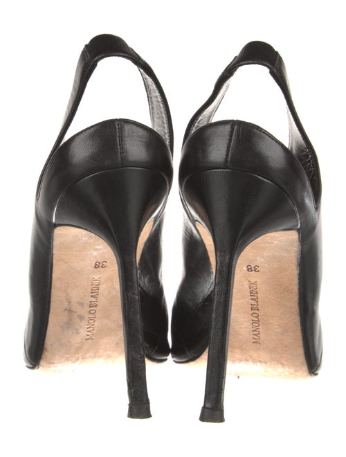 Manolo Blahnik Leather Slingback Pumps