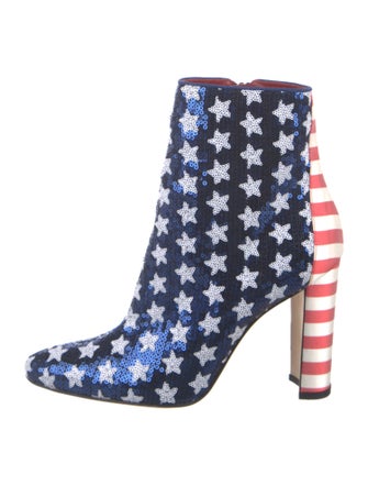 Manolo Blahnik Sequins Printed Boots