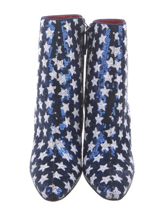 Manolo Blahnik Sequins Printed Boots