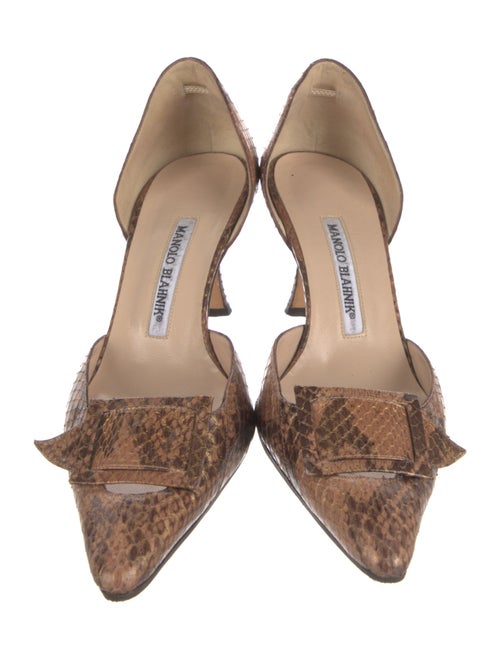 Manolo Blahnik Snakeskin Animal Print D'Orsay Pumps