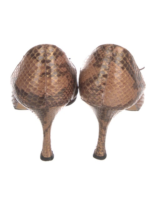 Manolo Blahnik Snakeskin Animal Print D'Orsay Pumps
