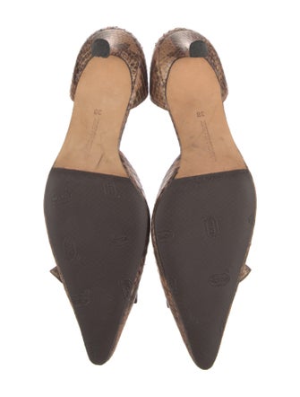 Manolo Blahnik Snakeskin Animal Print D'Orsay Pumps