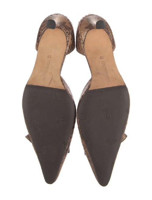 Manolo Blahnik Snakeskin Animal Print D'Orsay Pumps