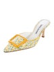 Manolo Blahnik Floral Print Mules