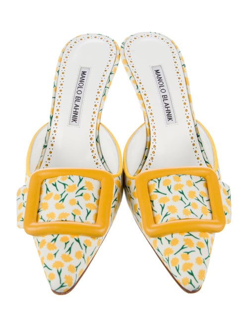 Manolo Blahnik Floral Print Mules