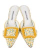 Manolo Blahnik Floral Print Mules