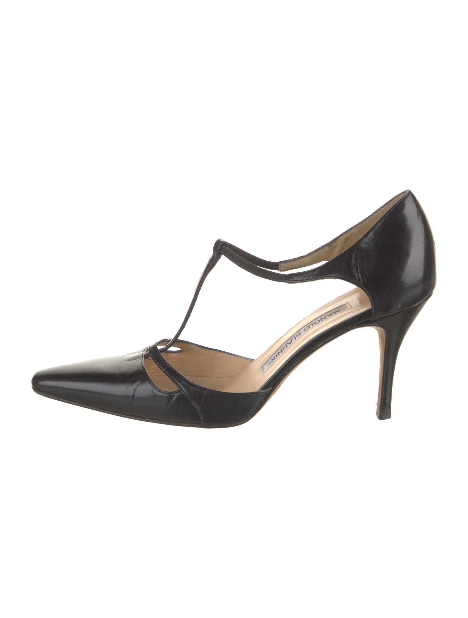 Manolo Blahnik Leather T-Strap Pumps
