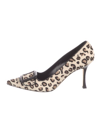 Manolo Blahnik Ponyhair Animal Print Pumps
