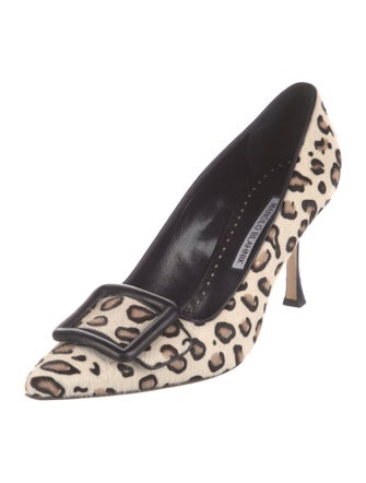 Manolo Blahnik Ponyhair Animal Print Pumps