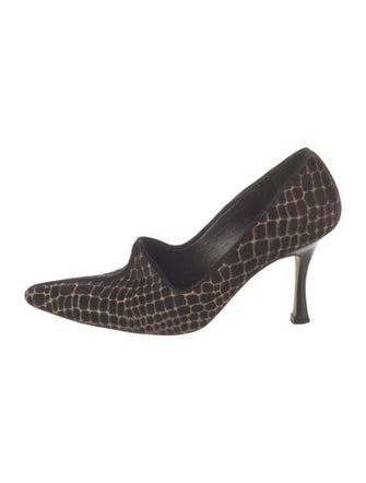 Manolo Blahnik Ponyhair Printed Pumps