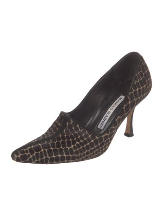 Manolo Blahnik Ponyhair Printed Pumps