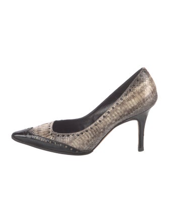 Manolo Blahnik Snakeskin Animal Print Pumps