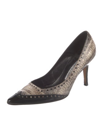 Manolo Blahnik Snakeskin Animal Print Pumps