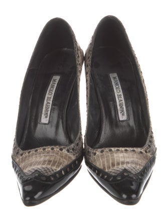 Manolo Blahnik Snakeskin Animal Print Pumps