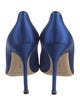 Manolo Blahnik Satin Crystal Embellishments Pumps
