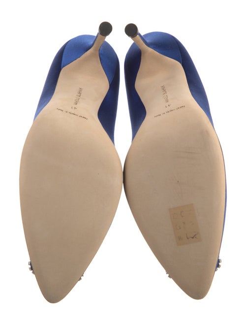 Manolo Blahnik Satin Crystal Embellishments Pumps