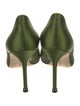 Manolo Blahnik Satin Crystal Embellishments Pumps