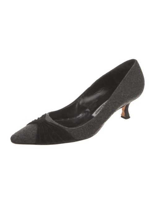 Manolo Blahnik Wool Colorblock Pattern Pumps