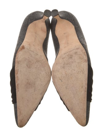 Manolo Blahnik Wool Colorblock Pattern Pumps