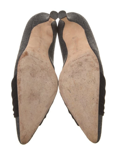 Manolo Blahnik Wool Colorblock Pattern Pumps