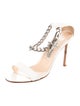 Manolo Blahnik Patent Leather Chain-Link Accents Sandals