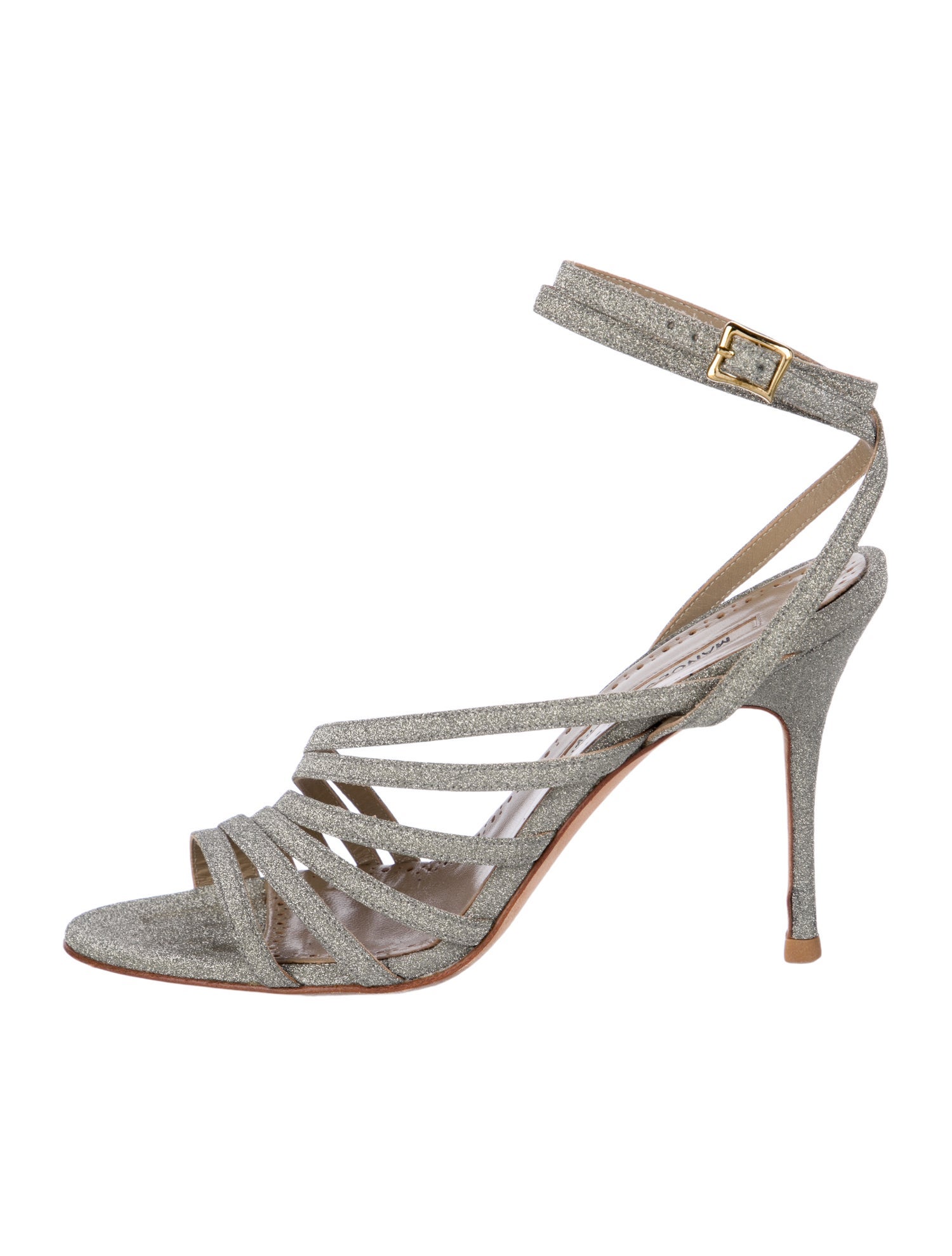 Manolo Blahnik Glitter Sandals