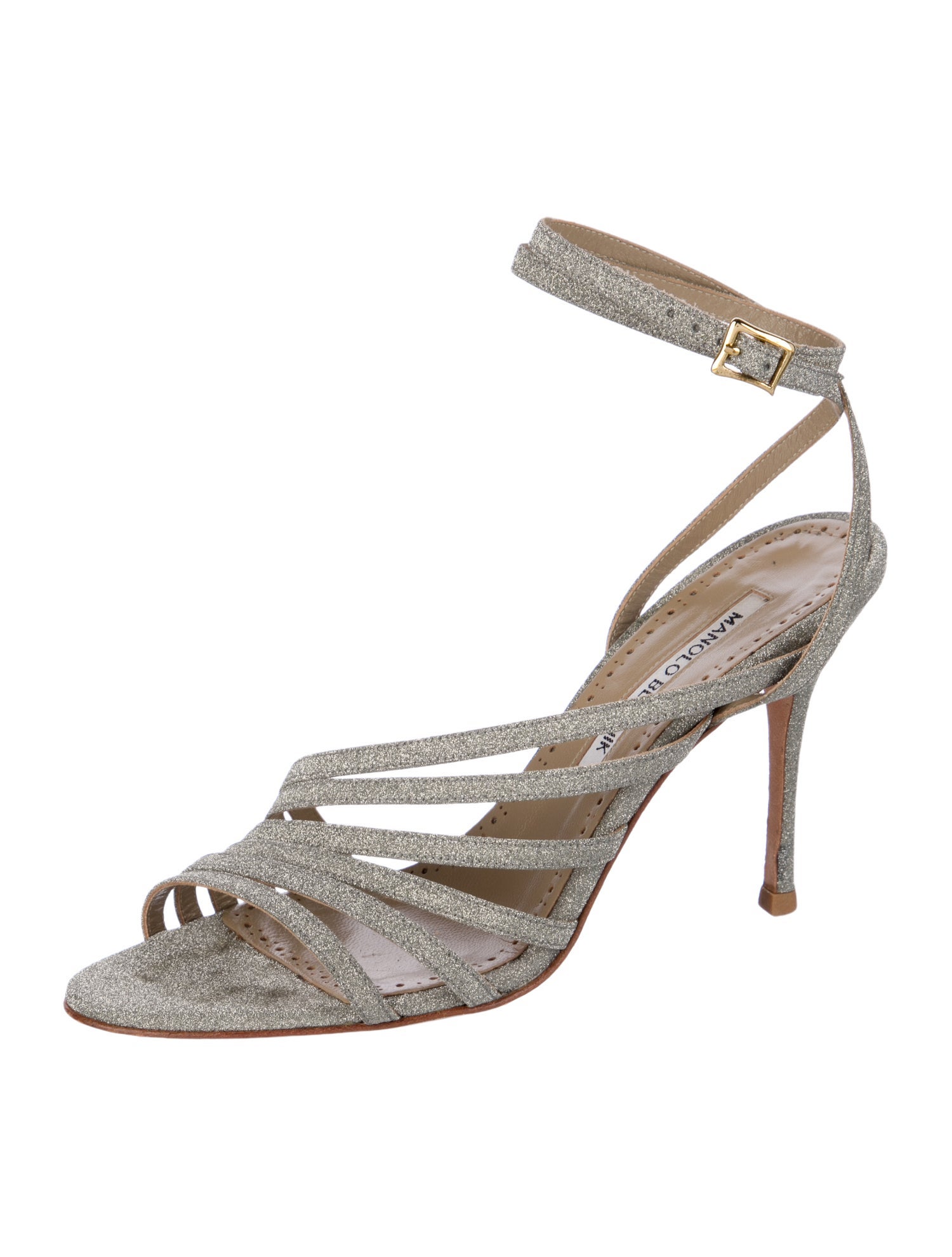 Manolo Blahnik Glitter Sandals