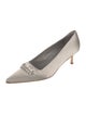 Manolo Blahnik Satin Crystal Embellishments Pumps