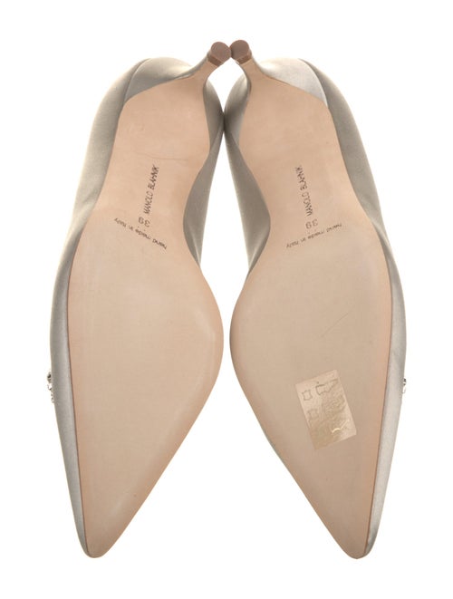 Manolo Blahnik Satin Crystal Embellishments Pumps