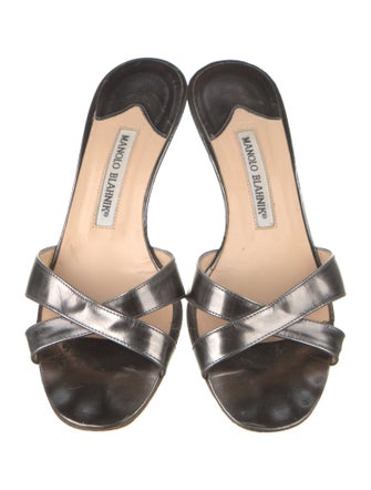 Manolo Blahnik Patent Leather Slides