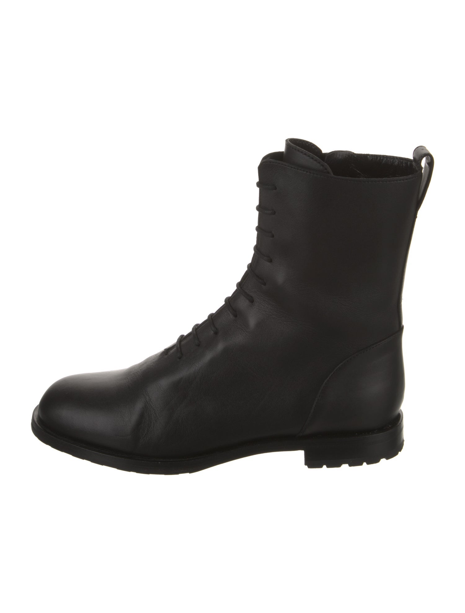 Manolo Blahnik Leather Combat Boots