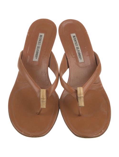 Manolo Blahnik Leather Slides