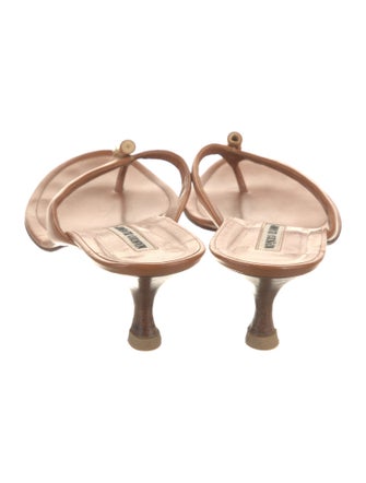 Manolo Blahnik Leather Slides