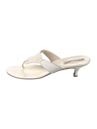 Manolo Blahnik Leather Slides