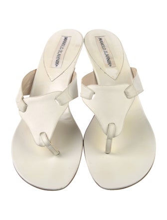 Manolo Blahnik Leather Slides