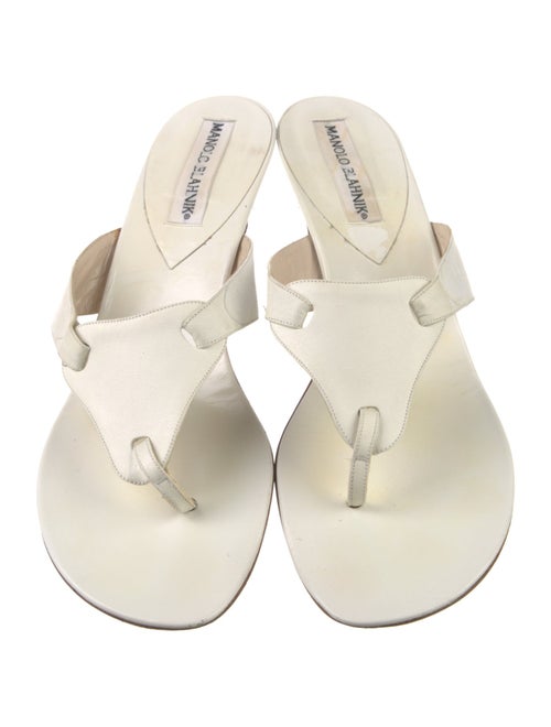 Manolo Blahnik Leather Slides