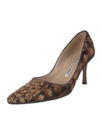 Manolo Blahnik Ponyhair Printed Pumps